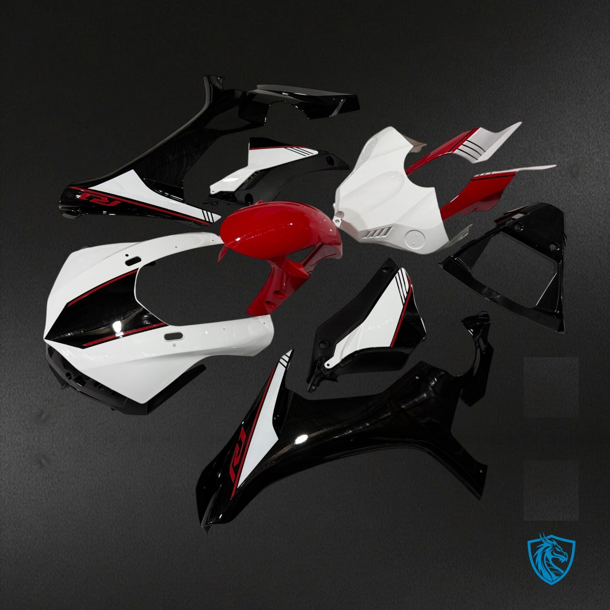 Yamaha R1 R1M (2015-2019) Gloss White Red & Black Fairing Kit - Aftermarket ABS Bodywork