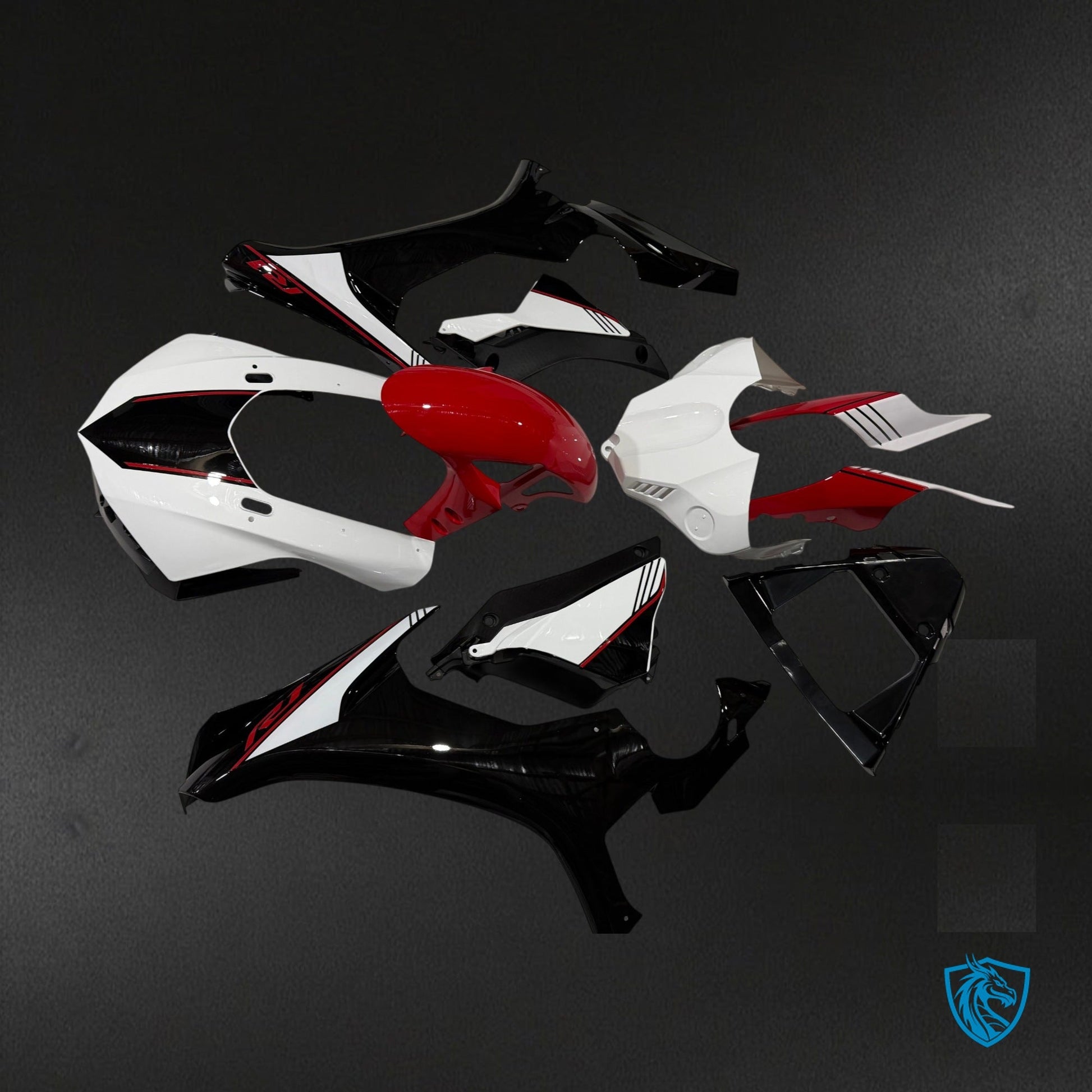 Yamaha R1 R1M (2015-2019) Gloss White Red & Black Fairing Kit - Aftermarket ABS Bodywork