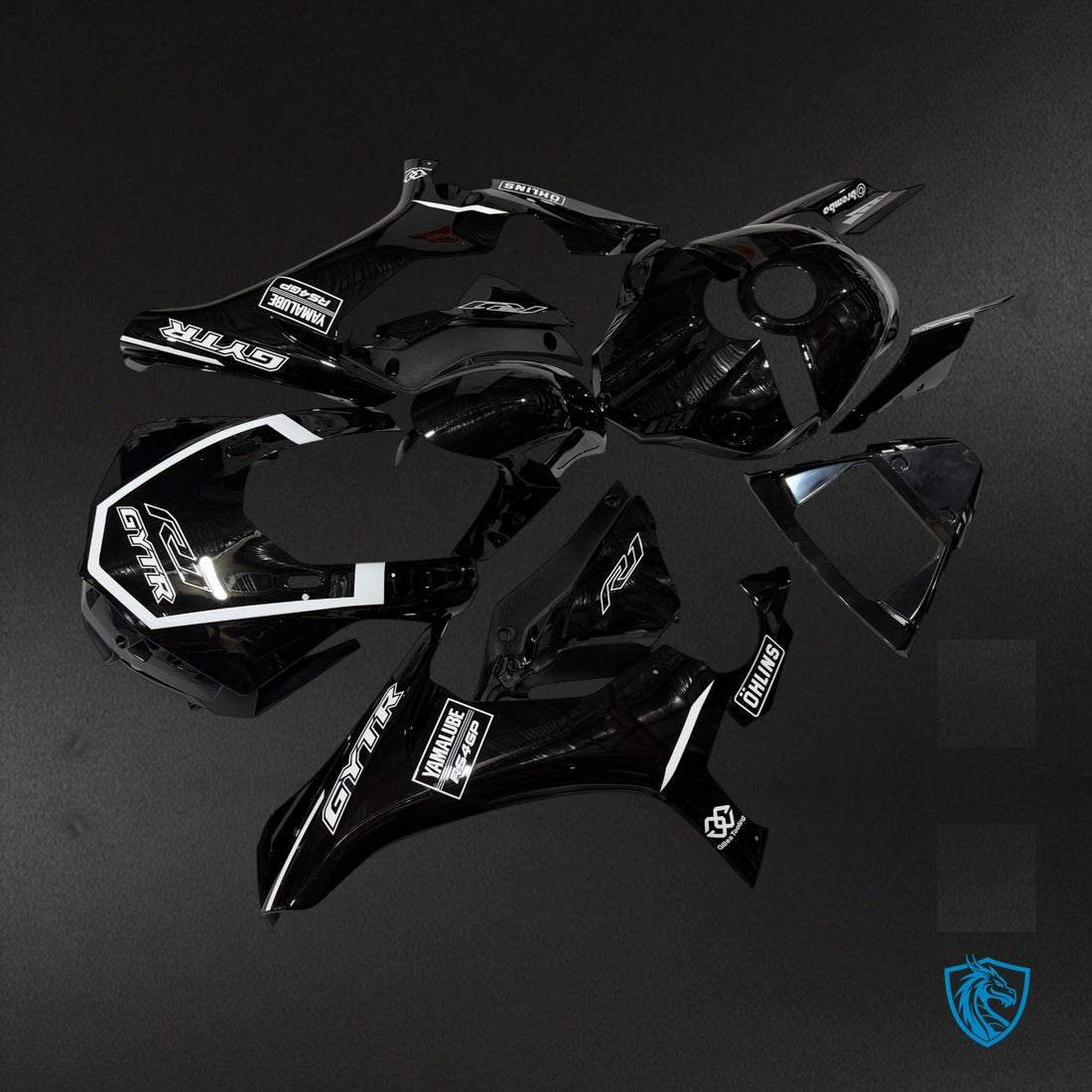 Yamaha R1 R1M (2015-2019) Gloss Black Fairing Kit - Aftermarket ABS Bodywork