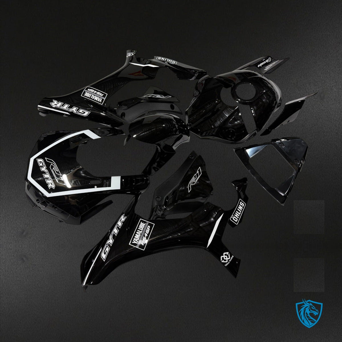 Yamaha R1 R1M (2015-2019) Gloss Black Fairing Kit - Aftermarket ABS Bodywork