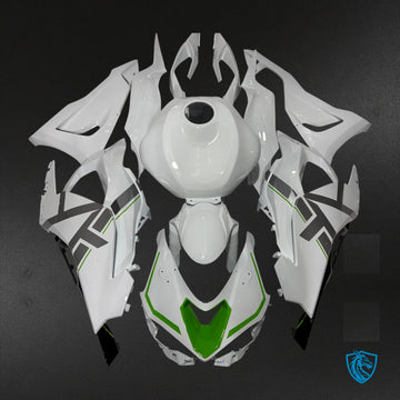 Kawasaki ZX-6R (2024-2025) Gloss White & Green Fairing Kit - Aftermarket ABS Bodywork