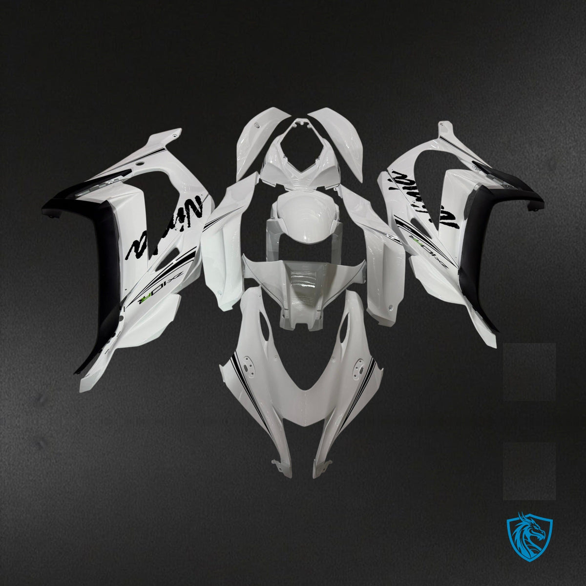 Kawasaki ZX-10R (2016-2020) Gloss White & Black Fairing Kit - Aftermarket ABS Bodywork