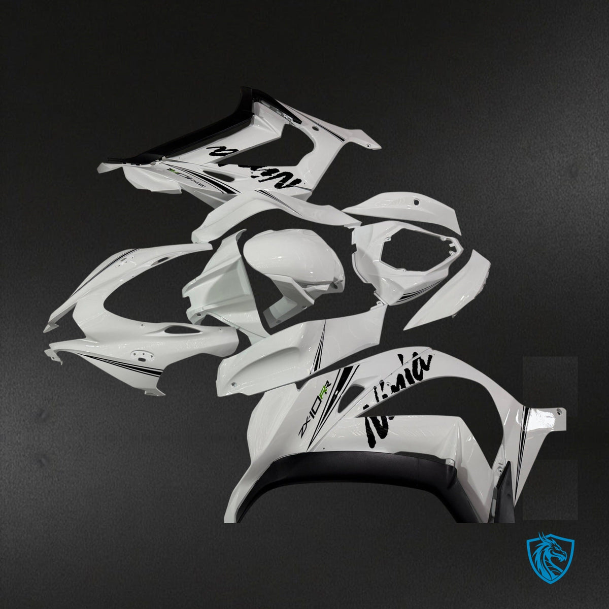 Kawasaki ZX-10R (2016-2020) Gloss White & Black Fairing Kit - Aftermarket ABS Bodywork