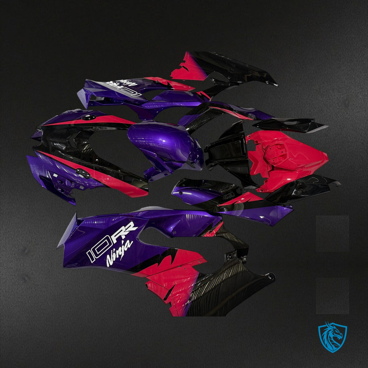 Kawasaki ZX-10R (2021-2025) Gloss Purple Red & Black Fairing Kit - Aftermarket ABS Bodywork