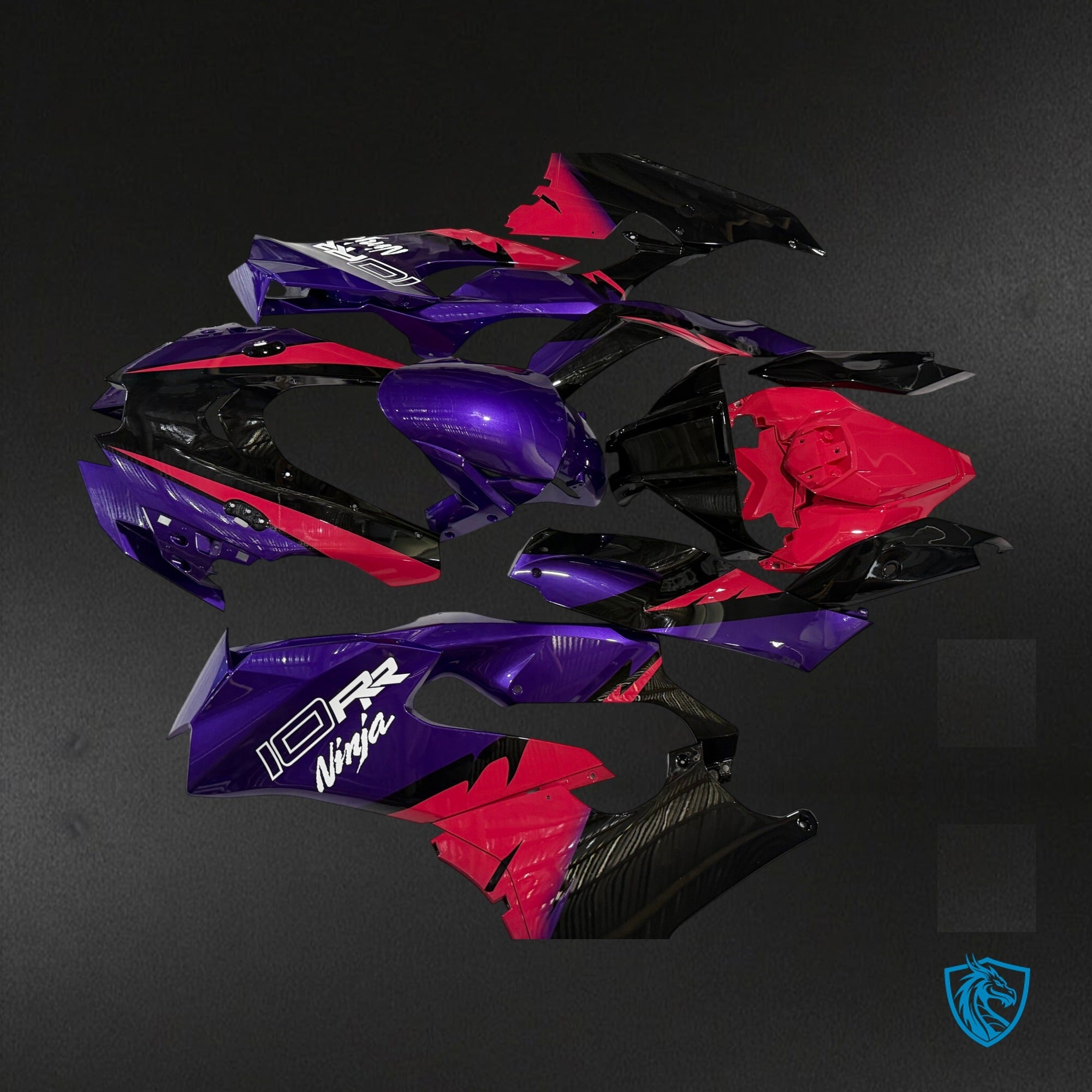 Kawasaki ZX-10R (2021-2025) Gloss Purple Red & Black Fairing Kit - Aftermarket ABS Bodywork