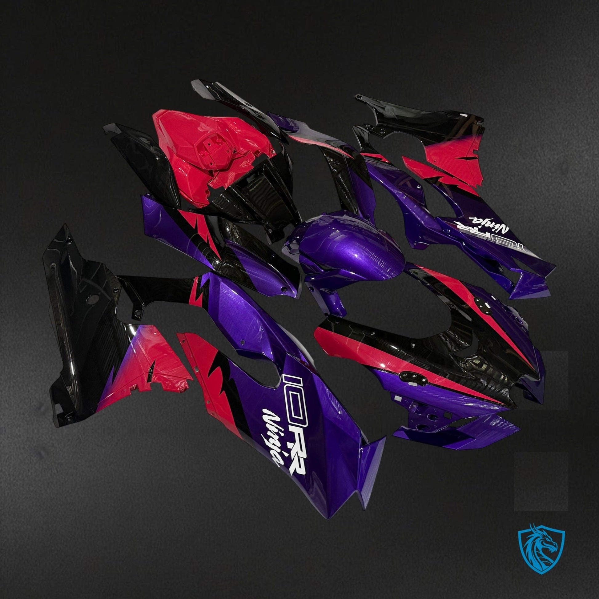 Kawasaki ZX-10R (2021-2025) Gloss Purple Red & Black Fairing Kit - Aftermarket ABS Bodywork