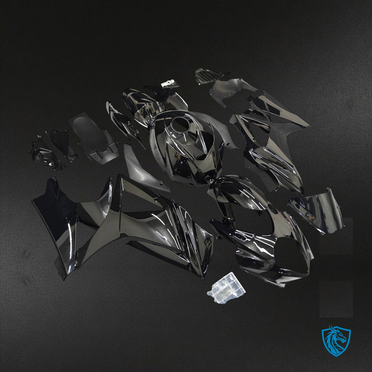 Suzuki GSX-R1000 K7 K8 (2007-2008) Gloss Black Fairing Kit - Aftermarket ABS Bodywork