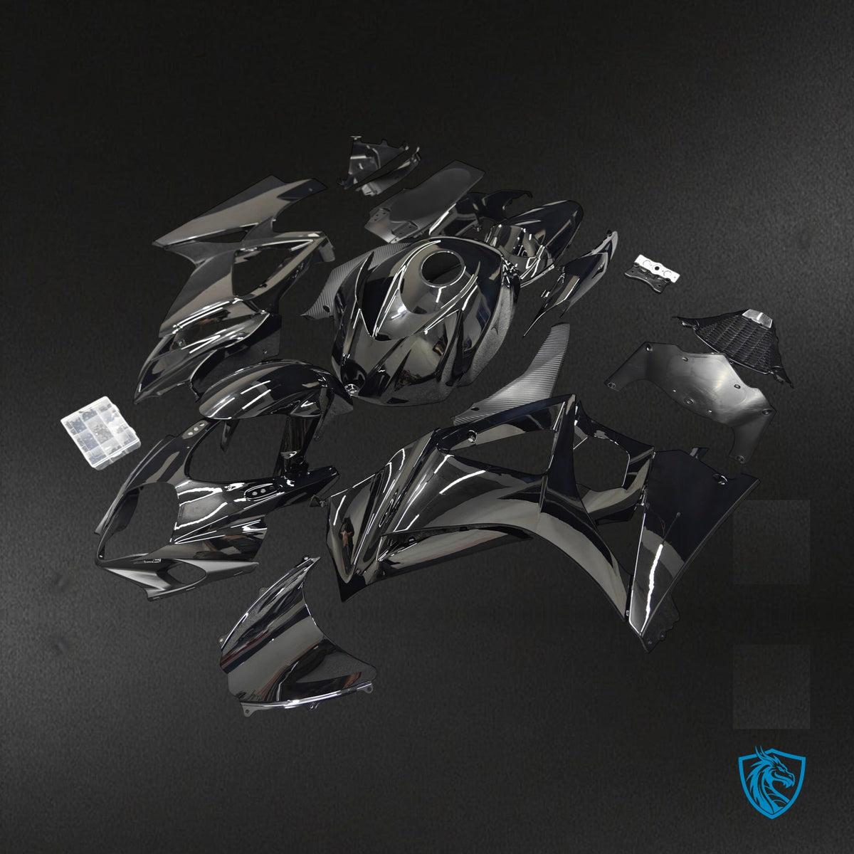 Suzuki GSX-R1000 K7 K8 (2007-2008) Gloss Black Fairing Kit - Aftermarket ABS Bodywork
