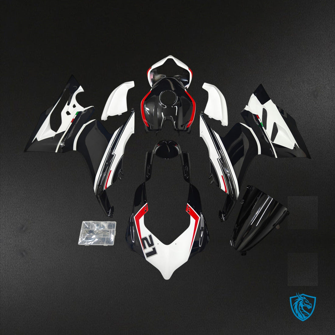 Ducati Panigale V2 (2020-2023) White Black & Red Gloss Fairing Kit - Aftermarket ABS Bodywork
