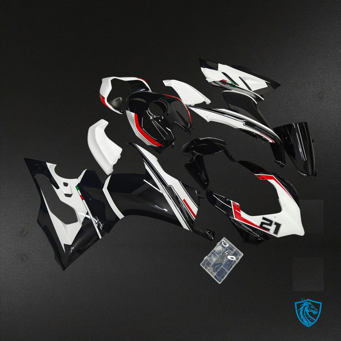 Ducati Panigale V2 (2020-2023) White Black & Red Gloss Fairing Kit - Aftermarket ABS Bodywork
