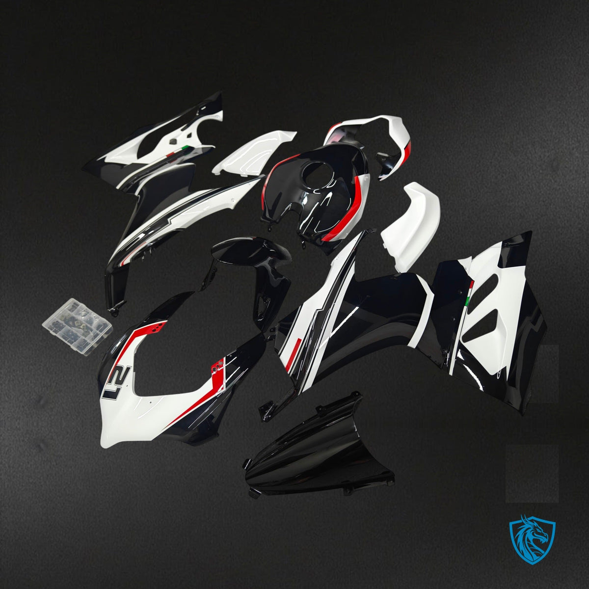 Ducati Panigale V2 (2020-2023) White Black & Red Gloss Fairing Kit - Aftermarket ABS Bodywork