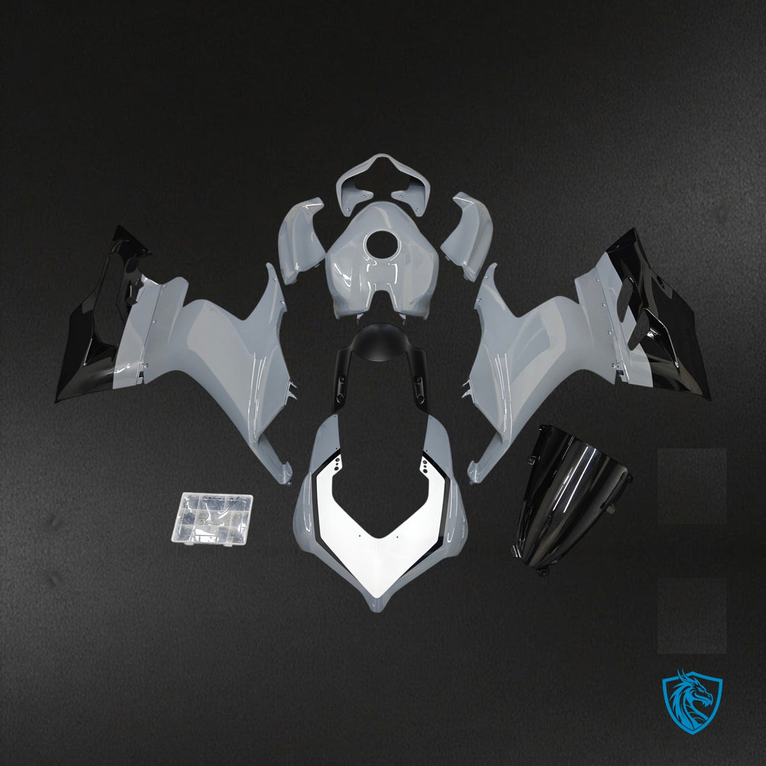 Ducati Panigale V2 (2020-2023) Dark Grey & Black Gloss Fairing Kit - Aftermarket ABS Bodywork