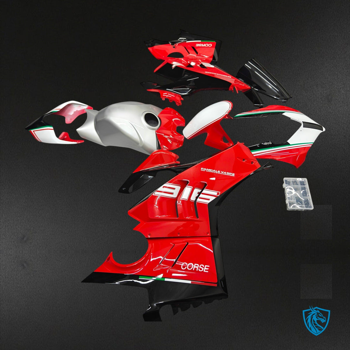Ducati Panigale V4 V4S V4R (2022-2023) Red & Black Gloss Fairing Kit - Aftermarket ABS Bodywork