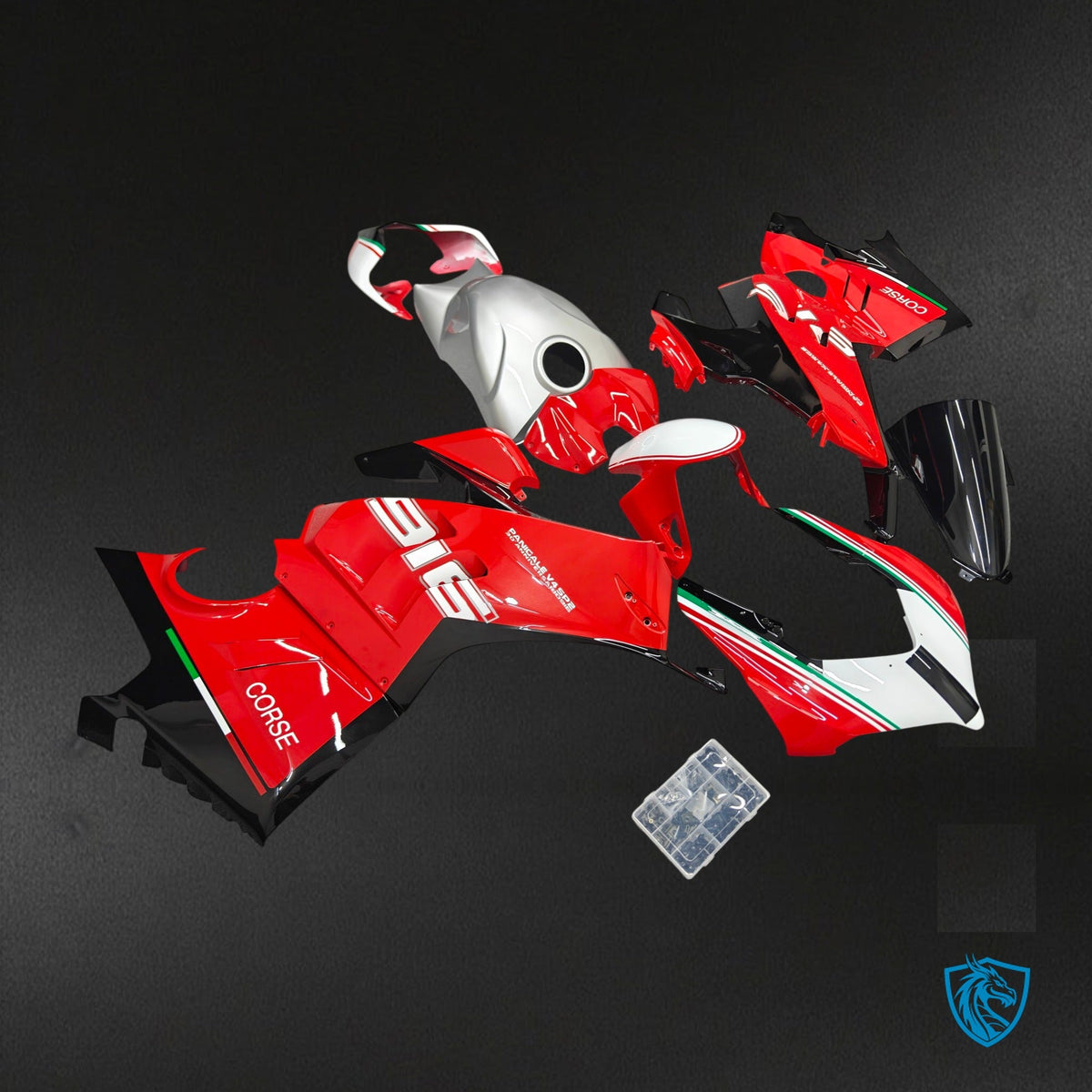 Ducati Panigale V4 V4S V4R (2022-2023) Red & Black Gloss Fairing Kit - Aftermarket ABS Bodywork
