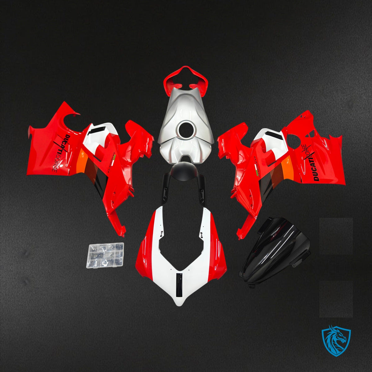Ducati Panigale V4 V4S V4R (2022-2023) Red White & Black Gloss Fairing Kit - Aftermarket ABS Bodywork