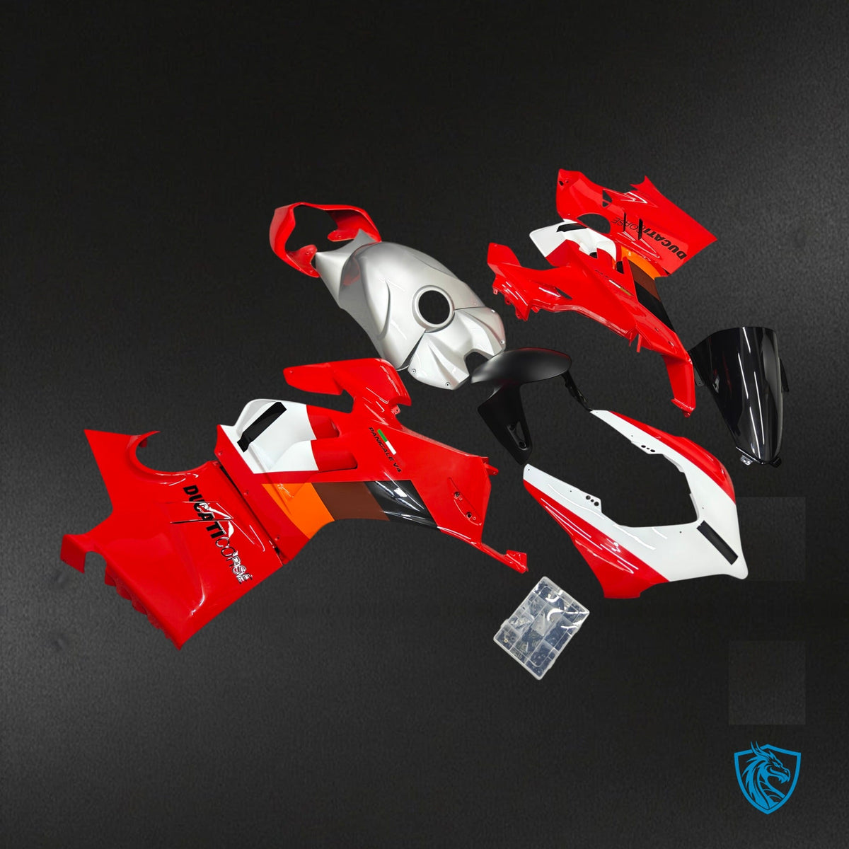 Ducati Panigale V4 V4S V4R (2022-2023) Red White & Black Gloss Fairing Kit - Aftermarket ABS Bodywork