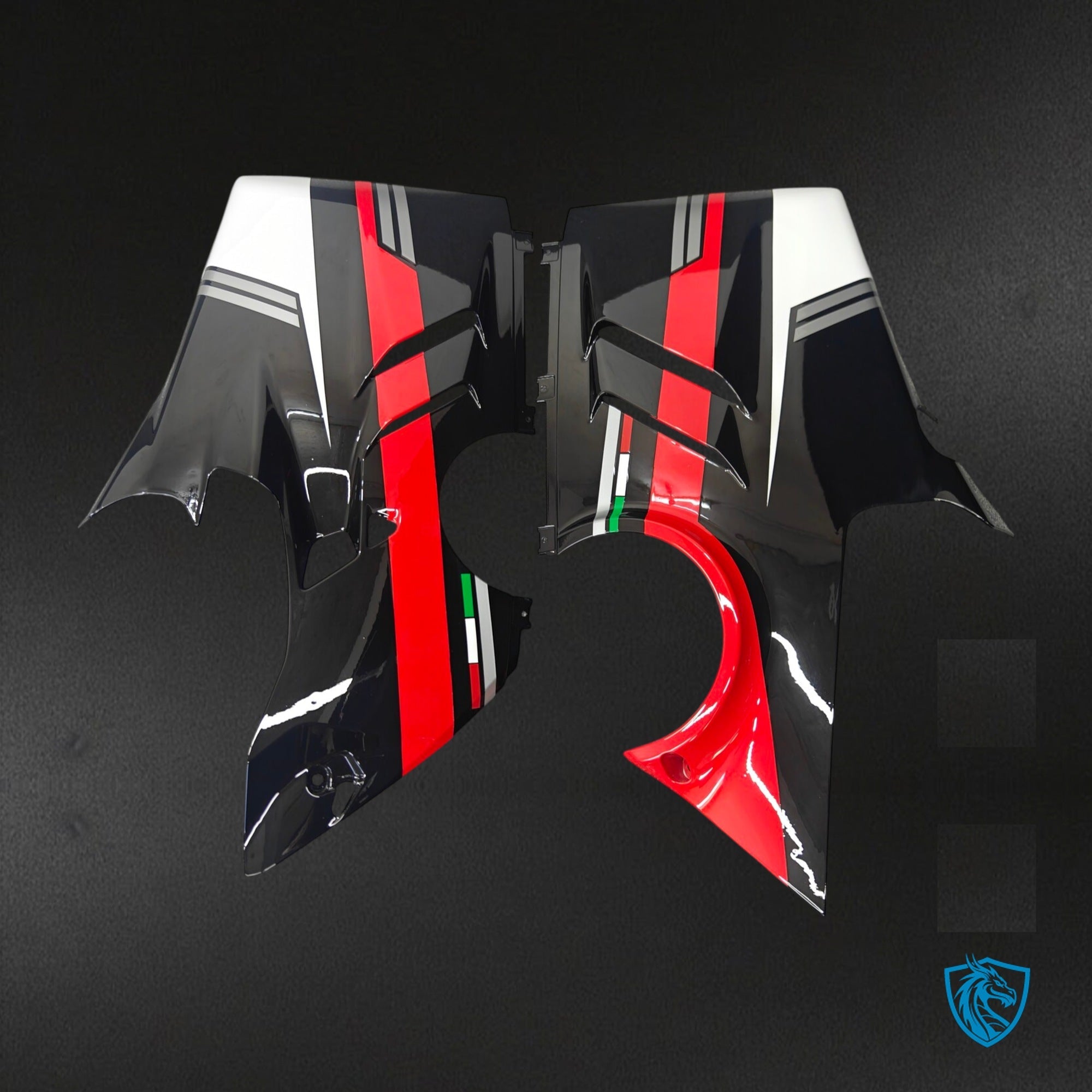Ducati Panigale V4 V4S V4R (2022-2023) Red Black & White Gloss Fairing Kit - Aftermarket ABS Bodywork