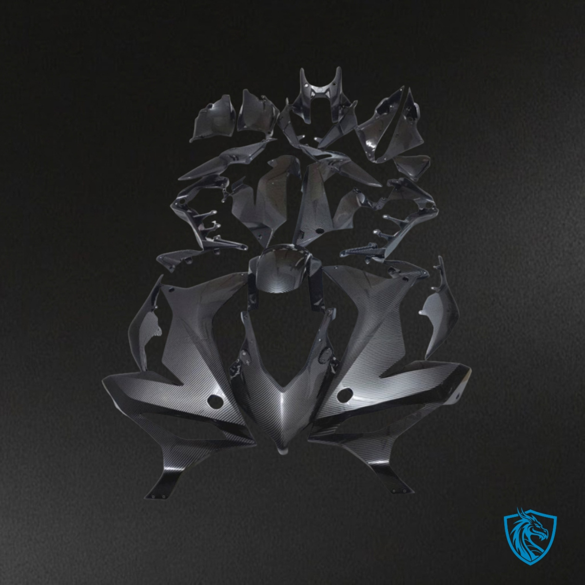 Honda CBR650R (2019-2020) Black carbon fabric Fairings Kit - Aftermarket ABS Bodywork