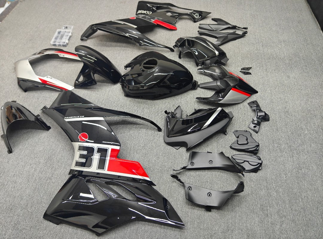 Ducati Panigale V2 2020-2024 Black White & Red Gloss fairing kit - complete set