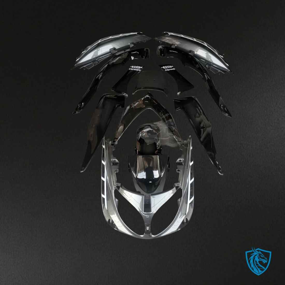 Yamaha TMAX500 (2001-2007) Gloss Black & Dark Grey - Custom ABS Fairing Kit