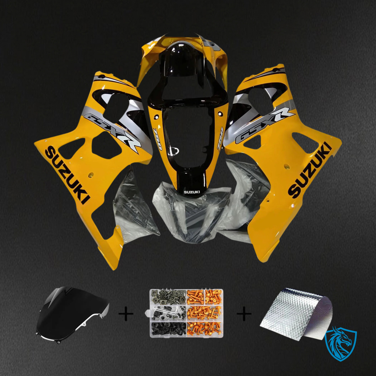 Suzuki GSXR600 (2001-2003) GSXR750 (2000-2003) Yellow and Gray - Fairing Kit