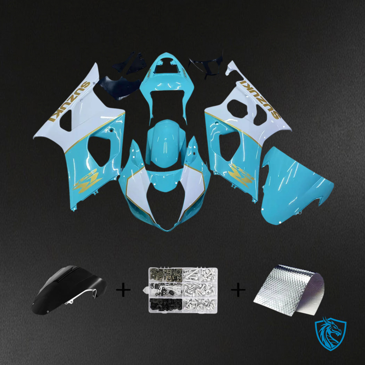 Suzuki GSXR1000 (2003-2004) Blue with White - Fairing Kit
