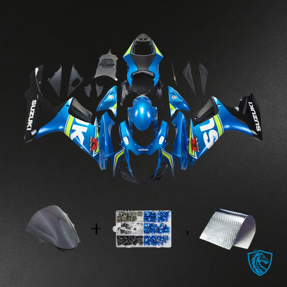 Suzuki GSXR600-750 (2011-2025) Blue With Black - Fairing Kit