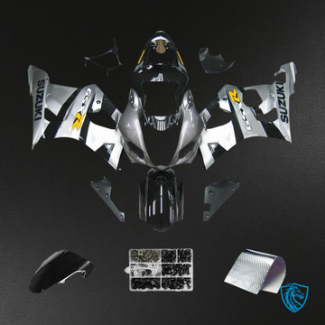 Suzuki GSXR1000 (2003-2004) K3 Silver & Black Motorcycle - Custom ABS Fairing Kit