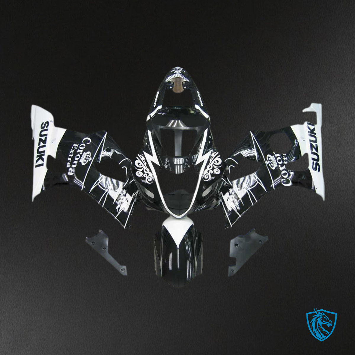 Suzuki GSXR1000 (2003-2004) K3 Black & White Injection - MERGEment Motorcycle Fairings Kit