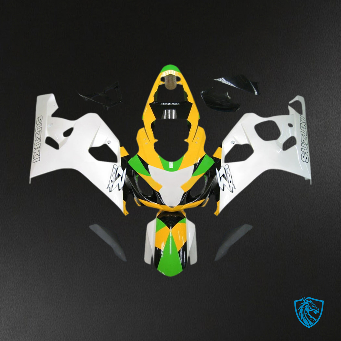 Suzuki GSXR600/750 (2004-2005) Yellow, Green & White - MERGEment Motorcycle Fairings Kit