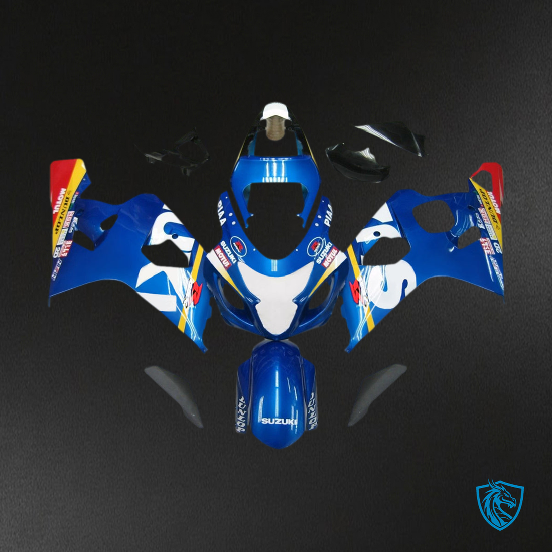 Suzuki GSXR600/750 (2004-2005) Gloss Blue, White & Black Fairing Kit - Aftermarket ABS Bodywork