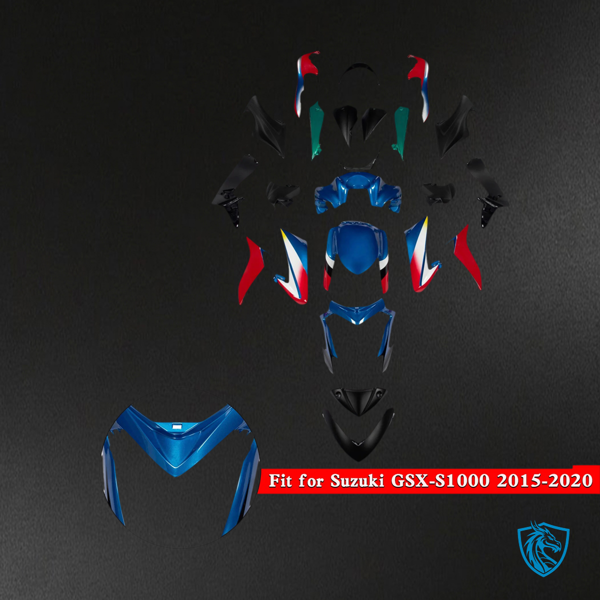 Suzuki GSX-S 1000 (2015-2020) Blue & Red - Fairing Kit