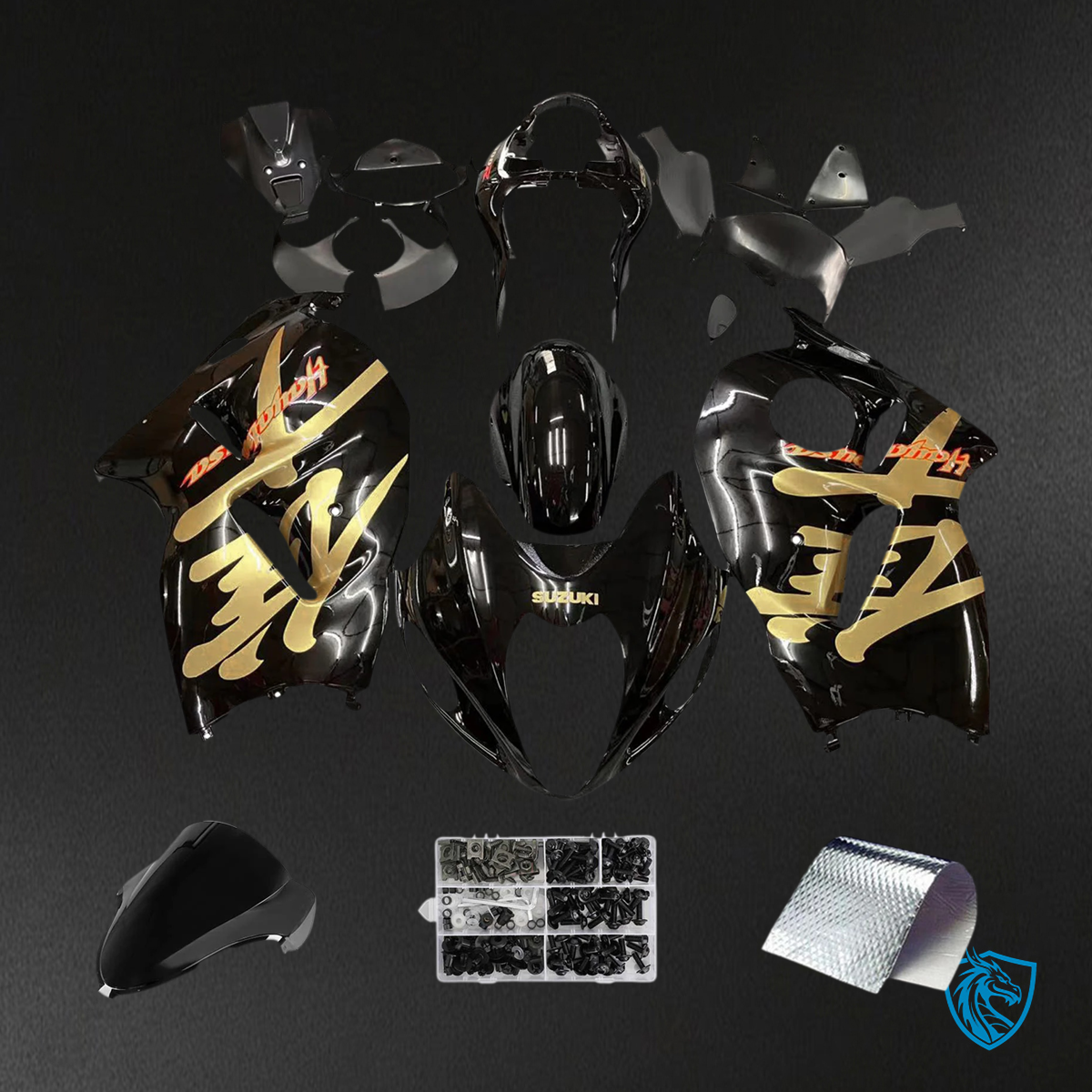 Suzuki GSX1300R (1999-2007) Hayabusa Black and Gold - Fairing Kit