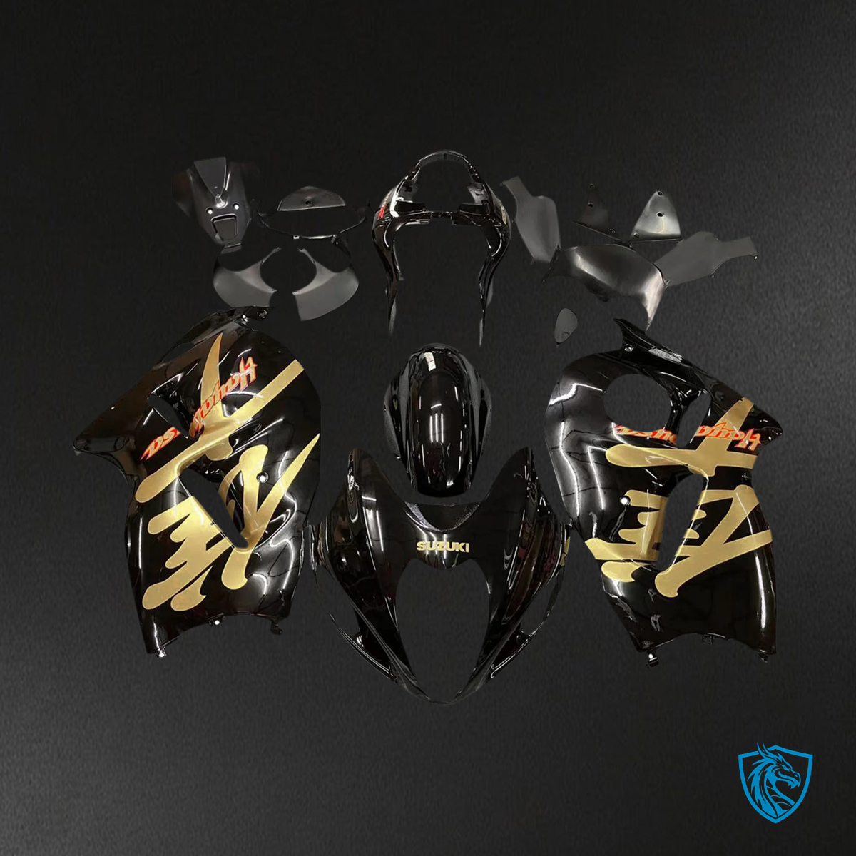 Suzuki GSX1300R (1999-2007) Hayabusa Black and Gold - Fairing Kit
