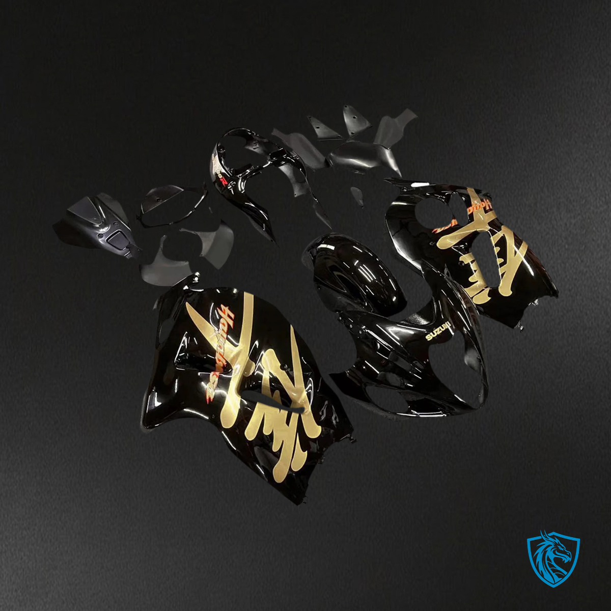 Suzuki GSX1300R (1999-2007) Hayabusa Black and Gold - Fairing Kit