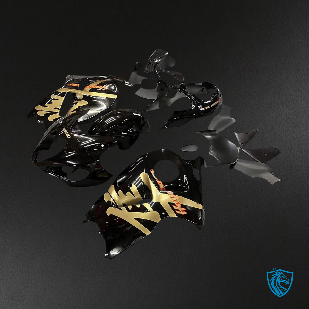 Suzuki GSX1300R (1999-2007) Hayabusa Black and Gold - Fairing Kit