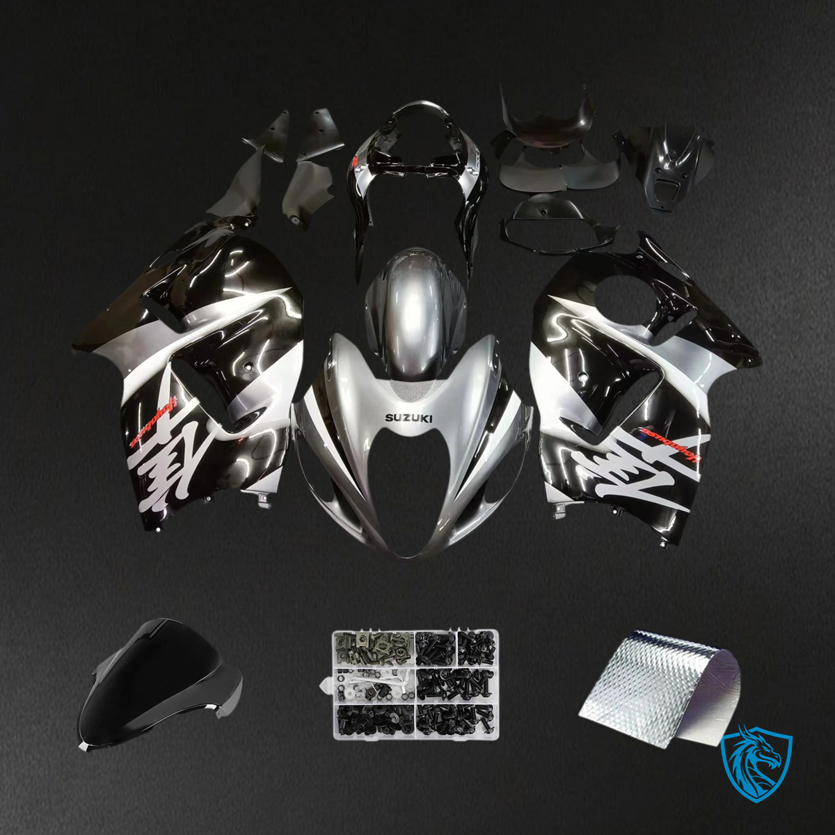 Suzuki GSX1300R (1999-2007) Hayabusa Gray & Black - Fairing Kit