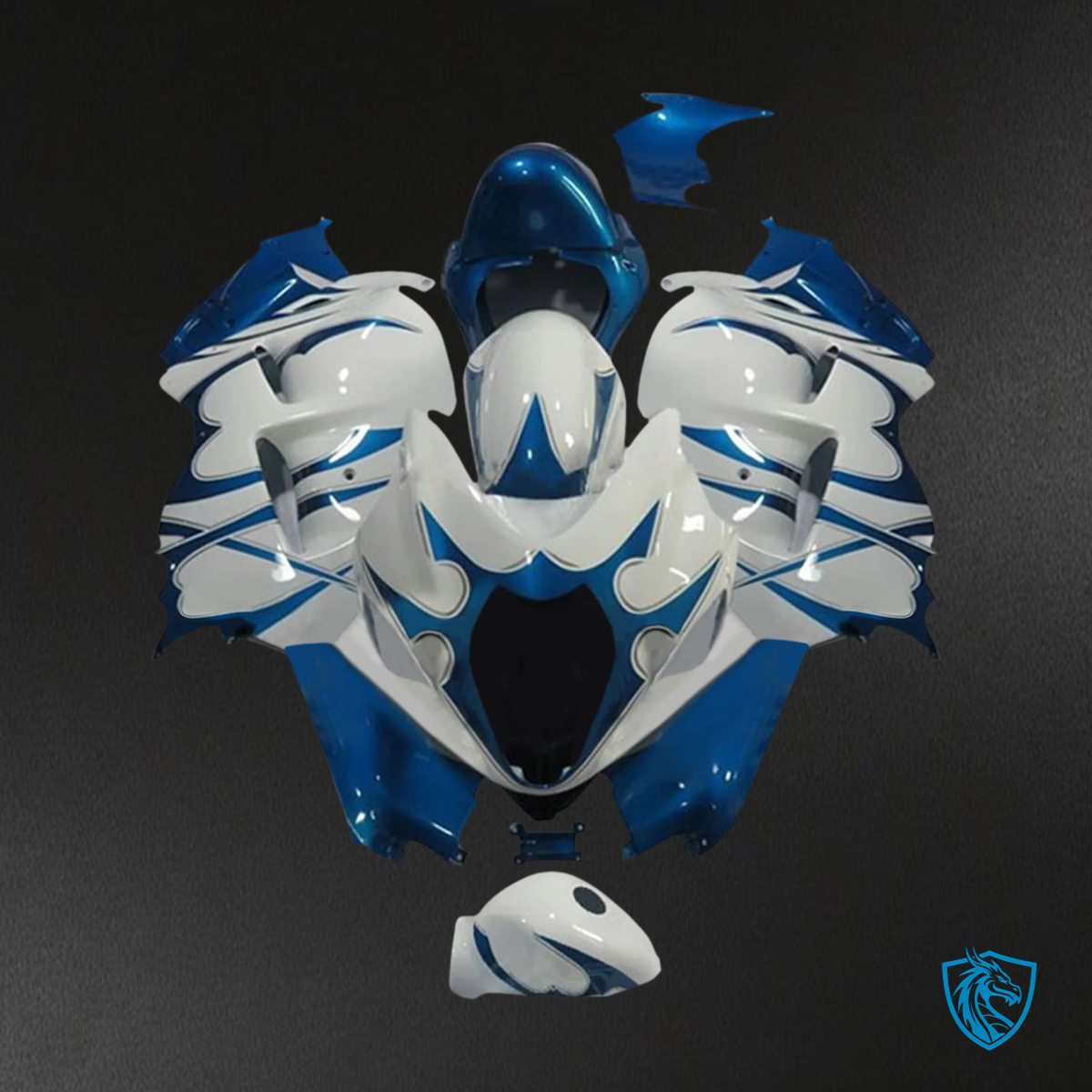 Suzuki GSX1300R (1999-2007) Hayabusa White & Gloss Blue - Fairing Kit