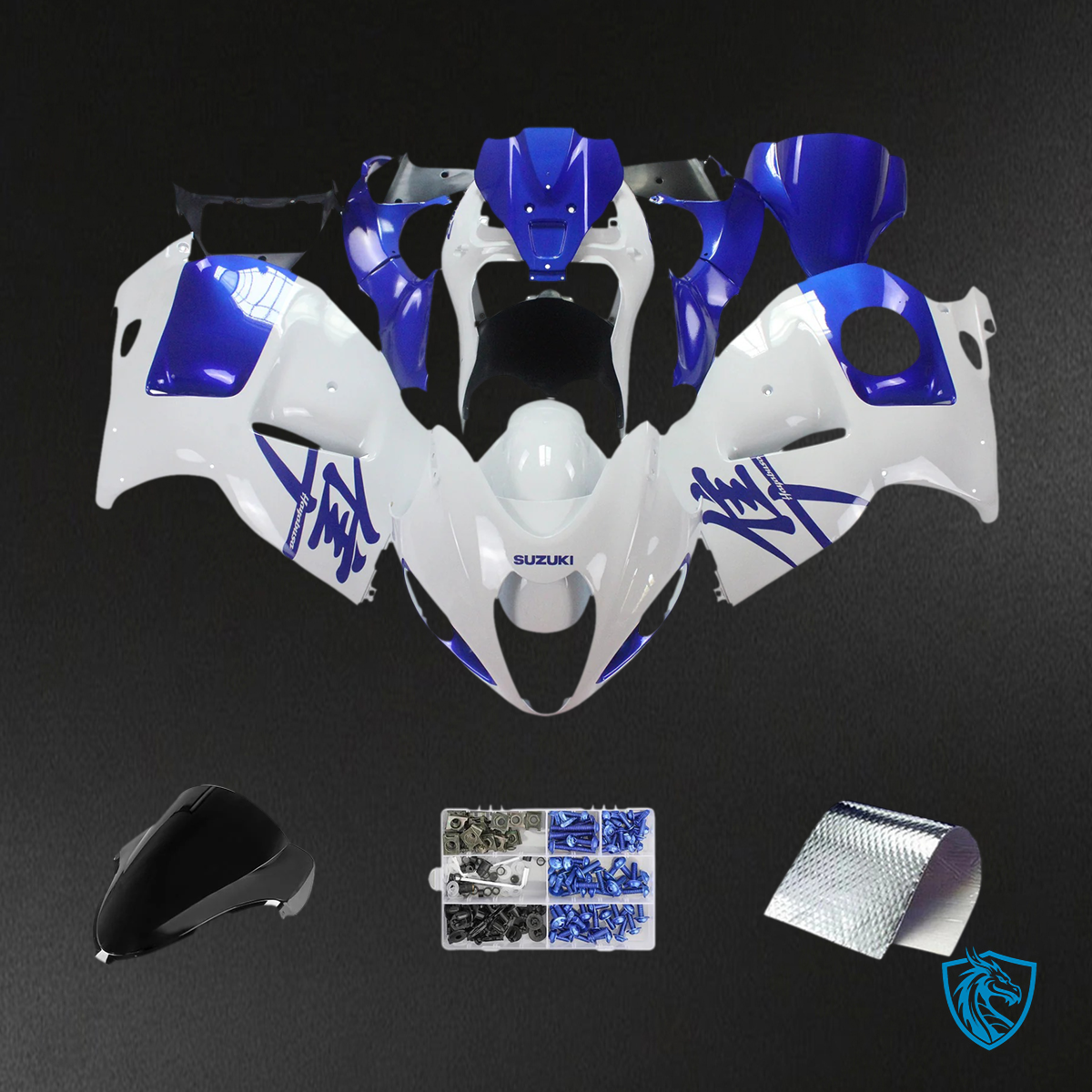 Suzuki GSX1300R (1999-2007) Hayabusa White and Blue - Fairing Kit