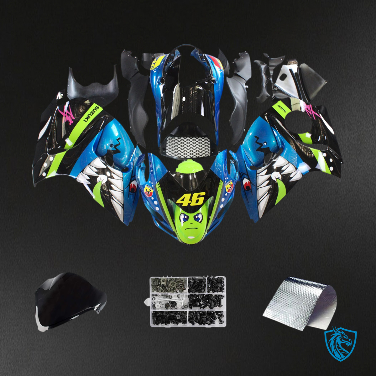 Suzuki GSX1300R (2008-2020) Hayabusa Blue & Green - Fairing Kit