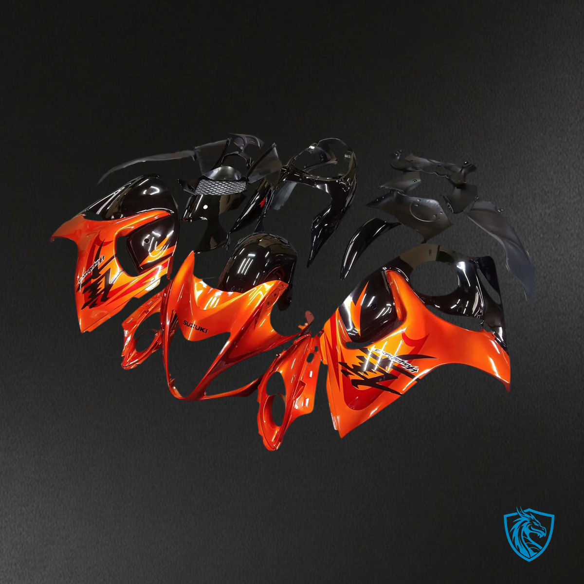 Suzuki GSX1300R (2008-2020) Hayabusa Gloss Orange & Black - Fairing Kit