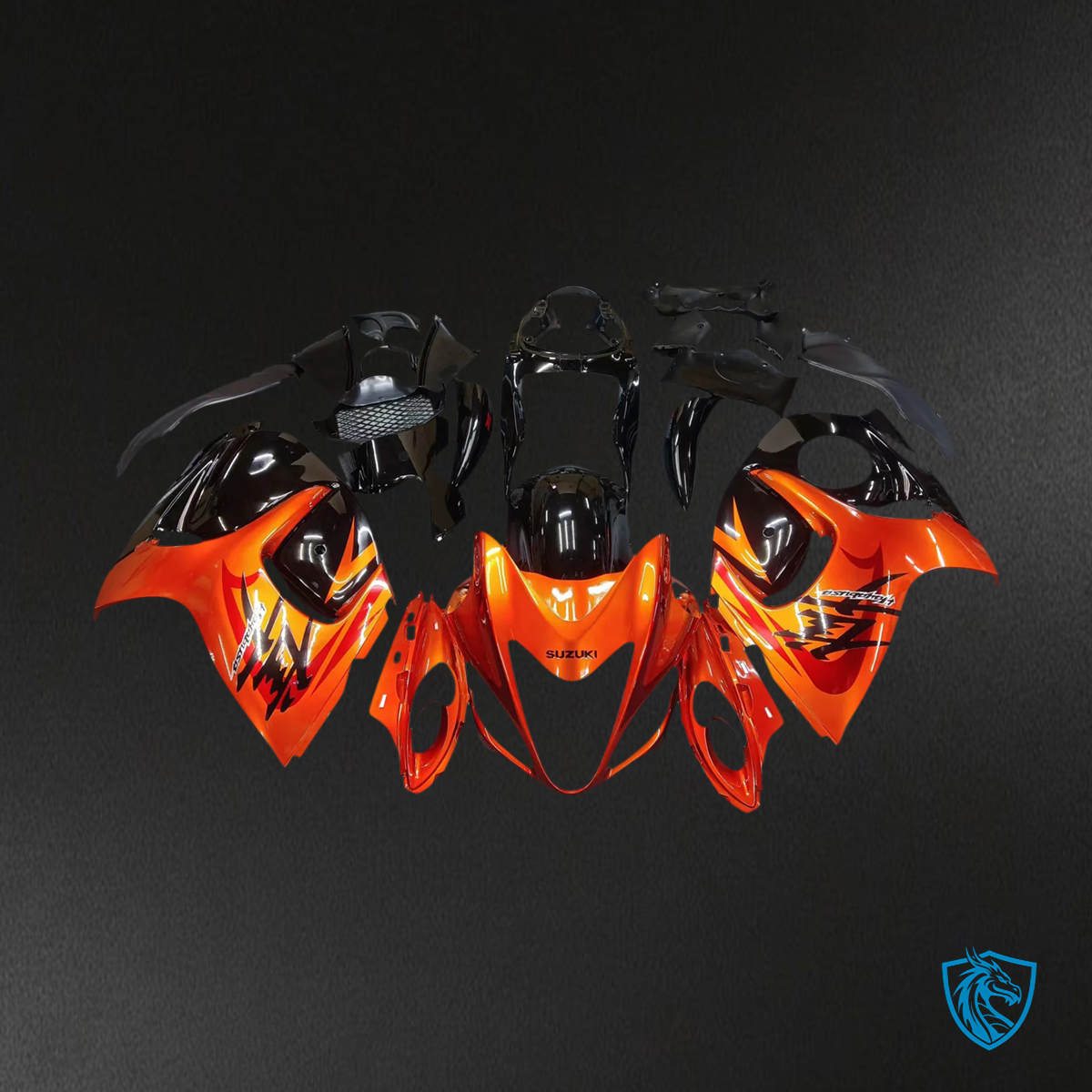 Suzuki GSX1300R (2008-2020) Hayabusa Gloss Orange & Black - Fairing Kit