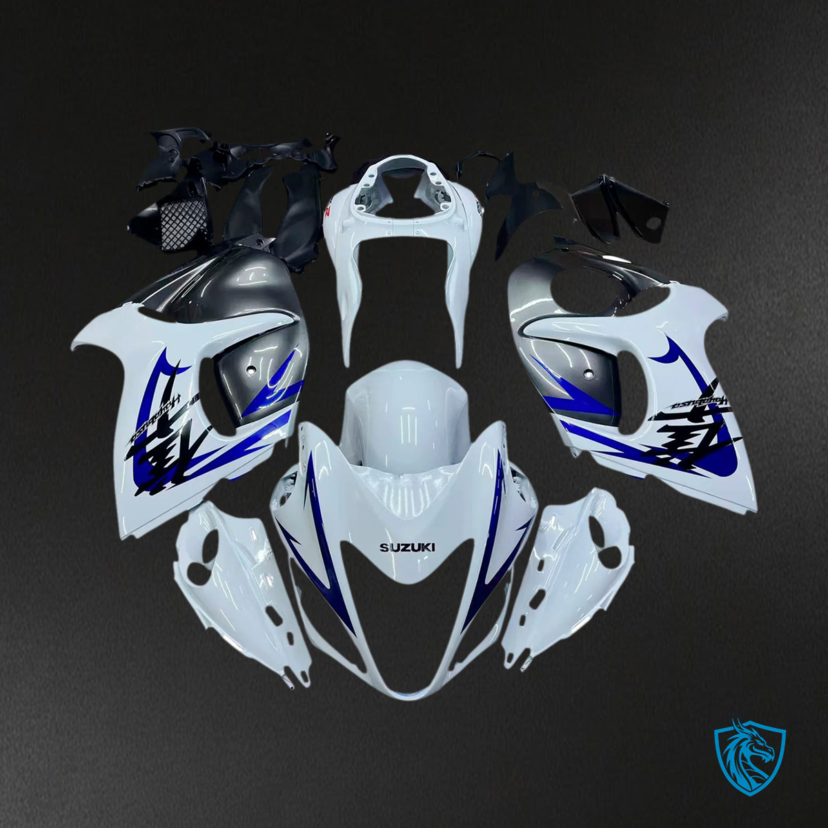 Suzuki GSX1300R (2008-2020) Hayabusa White & Gray - Fairing Kit