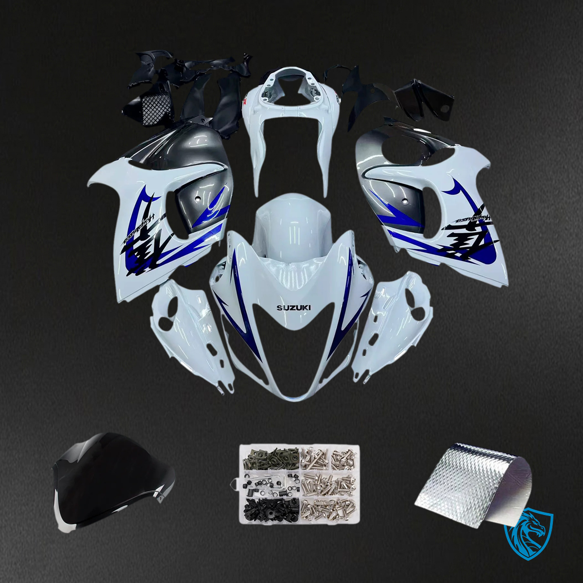 Suzuki GSX1300R (2008-2020) Hayabusa White & Gray - Fairing Kit