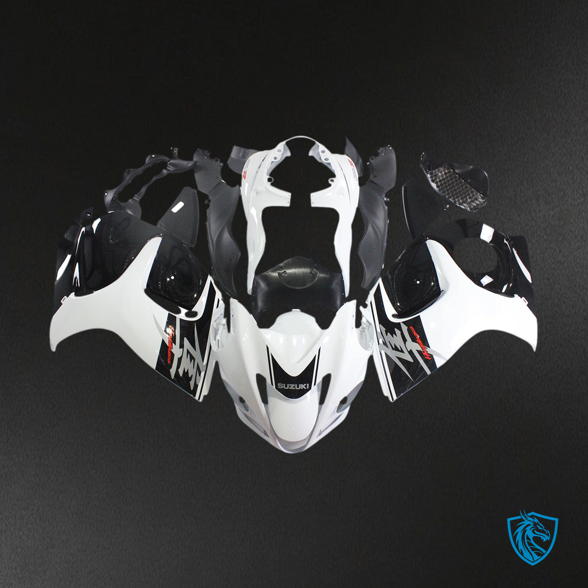 Suzuki GSX1300R 2008-2020) Hayabusa White and Black - Fairing Kit