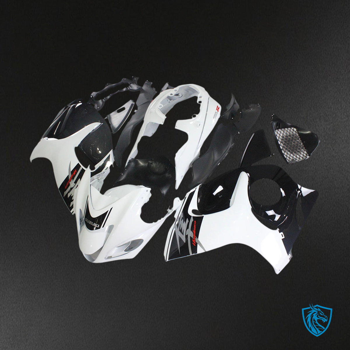 Suzuki GSX1300R 2008-2020) Hayabusa White and Black - Fairing Kit