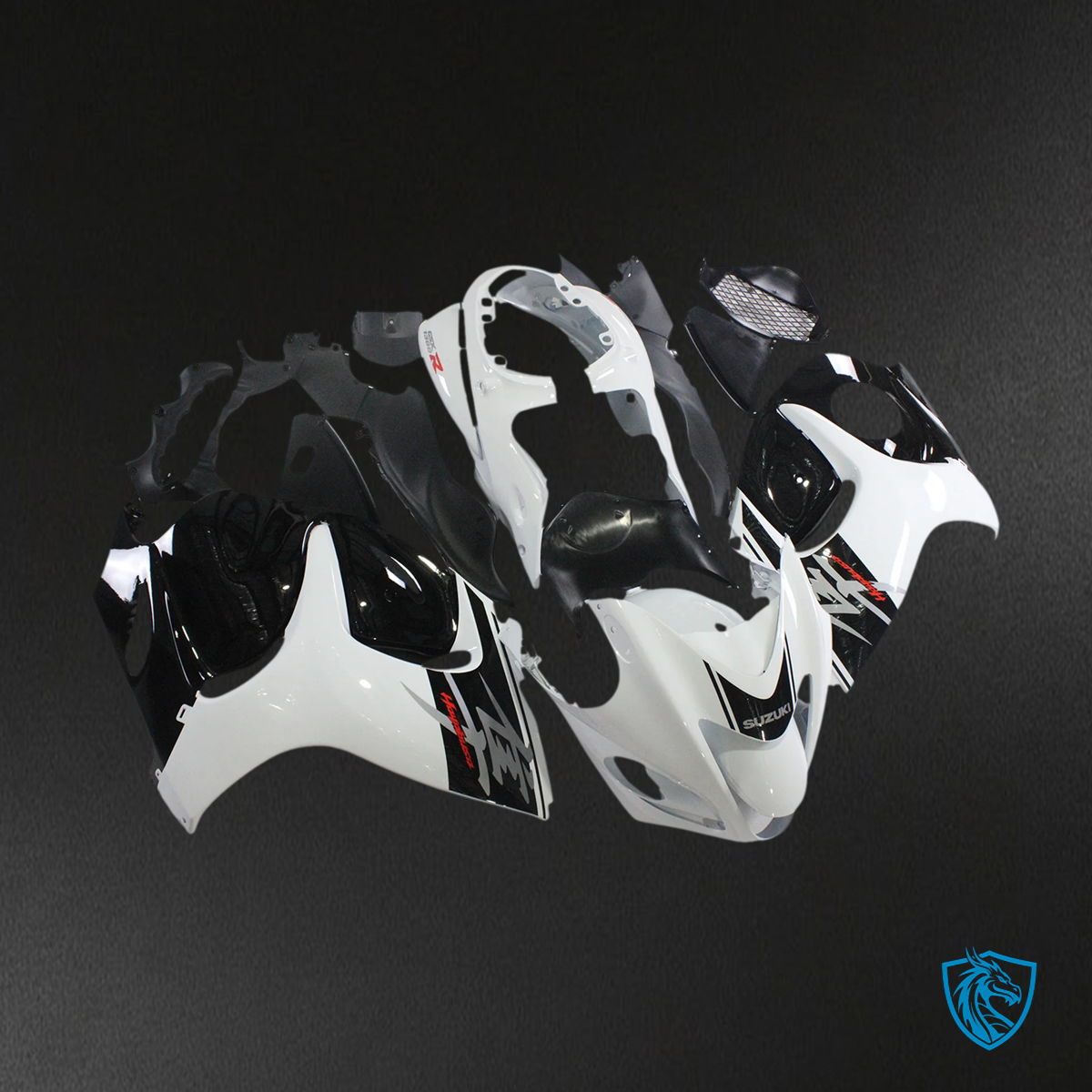 Suzuki GSX1300R 2008-2020) Hayabusa White and Black - Fairing Kit