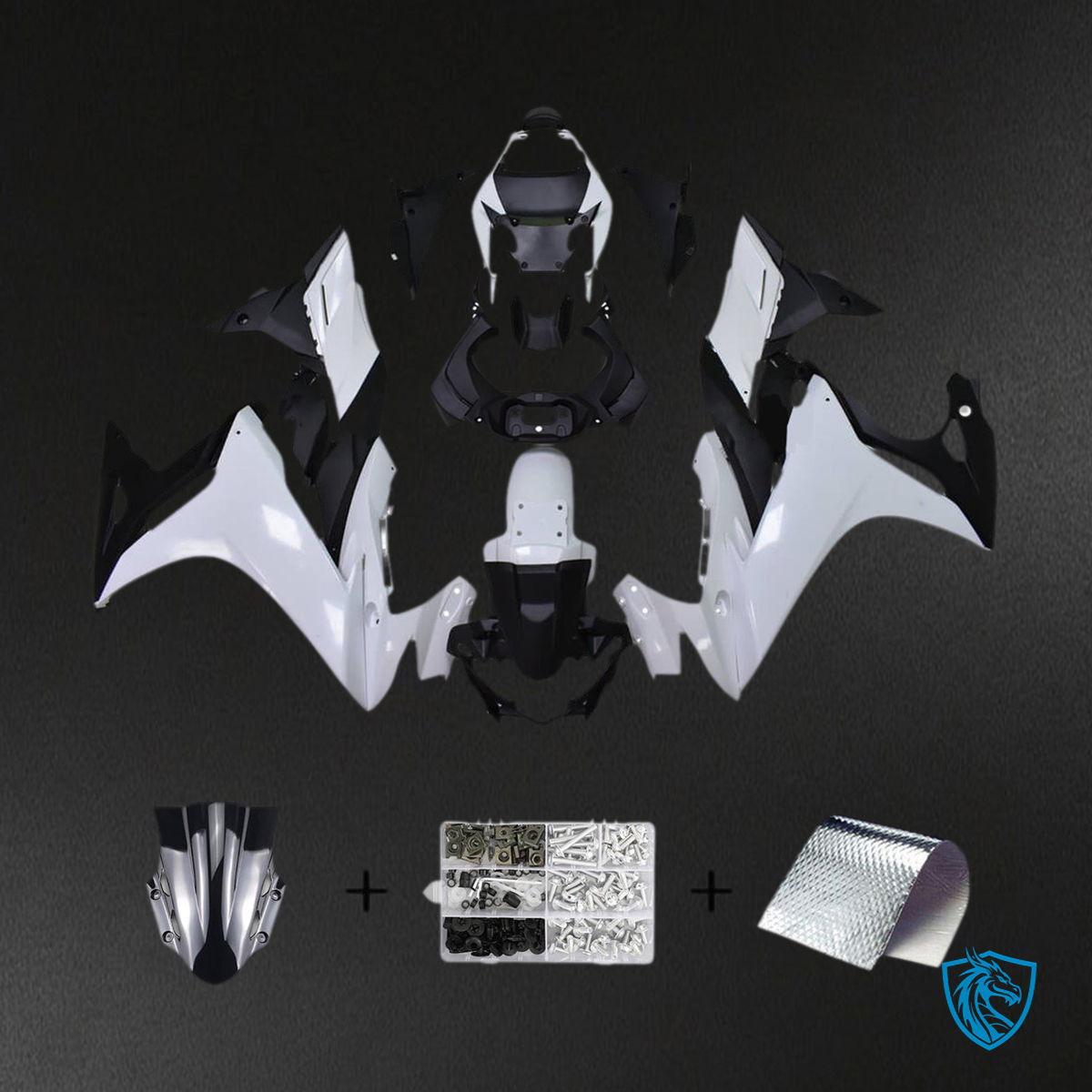 Suzuki GSXR250 (2017-2020) White & Glos Black Fairing Kit | ABS Bodywork