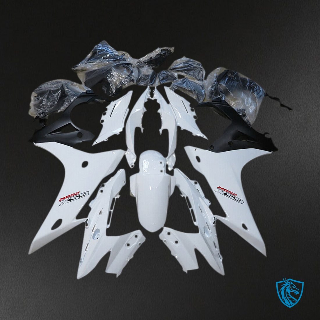 Suzuki GSXR1300 (2008-2020) White & Black Injection Fairing Kit - Aftermarket ABS Bodywork