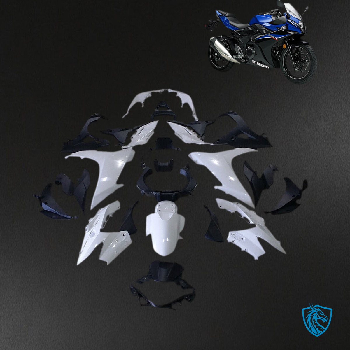 Suzuki GSXR250 (2017-2020) Gloss Black & Red Injection Fairing Kit | ABS Bodywork